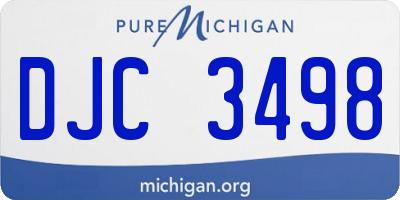 MI license plate DJC3498