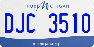 MI license plate DJC3510