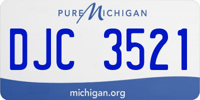 MI license plate DJC3521