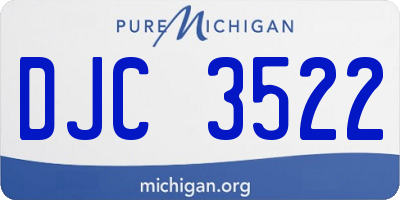 MI license plate DJC3522