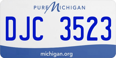 MI license plate DJC3523
