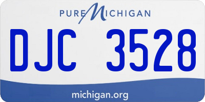 MI license plate DJC3528