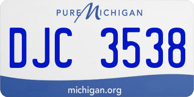 MI license plate DJC3538