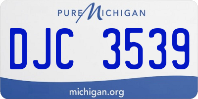 MI license plate DJC3539