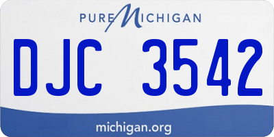 MI license plate DJC3542