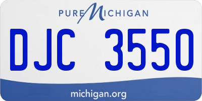 MI license plate DJC3550