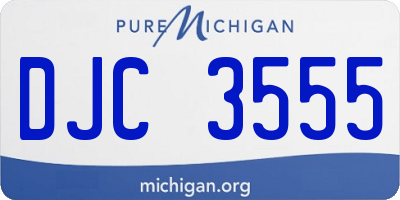 MI license plate DJC3555