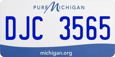 MI license plate DJC3565