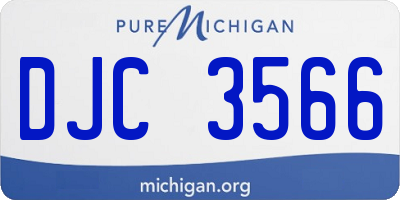 MI license plate DJC3566