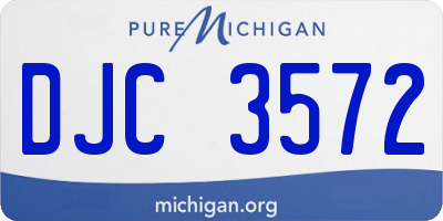 MI license plate DJC3572