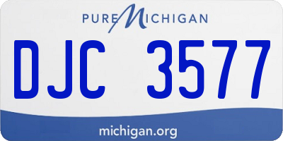 MI license plate DJC3577