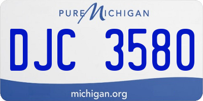 MI license plate DJC3580