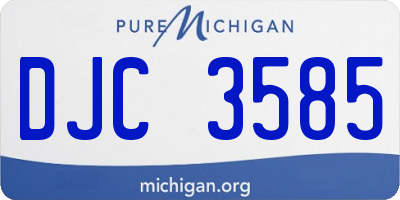 MI license plate DJC3585