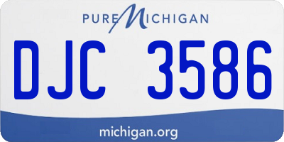 MI license plate DJC3586