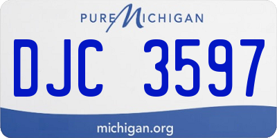 MI license plate DJC3597