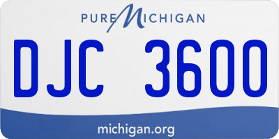 MI license plate DJC3600