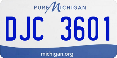 MI license plate DJC3601