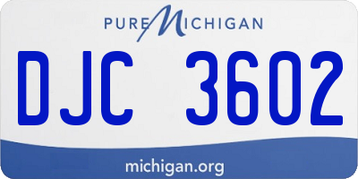 MI license plate DJC3602