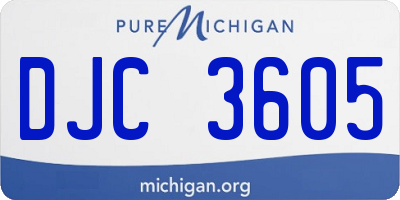 MI license plate DJC3605