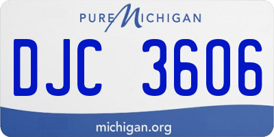 MI license plate DJC3606