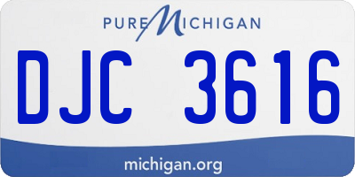 MI license plate DJC3616