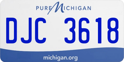 MI license plate DJC3618
