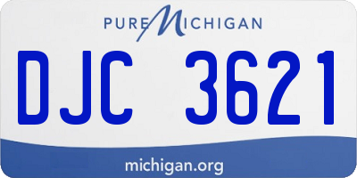 MI license plate DJC3621