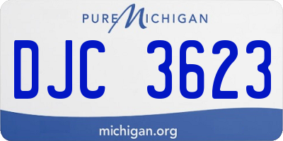 MI license plate DJC3623