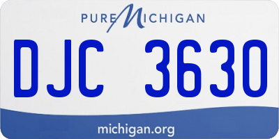 MI license plate DJC3630