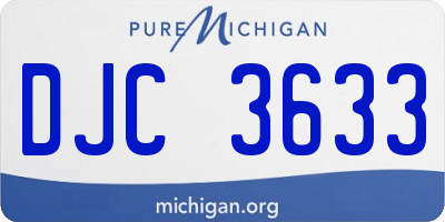 MI license plate DJC3633