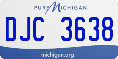 MI license plate DJC3638