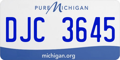 MI license plate DJC3645