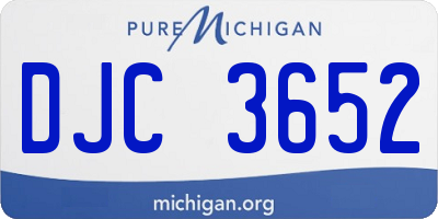 MI license plate DJC3652