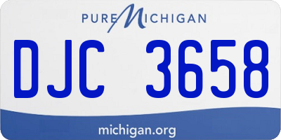 MI license plate DJC3658