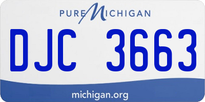 MI license plate DJC3663