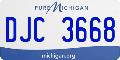 MI license plate DJC3668
