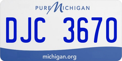 MI license plate DJC3670