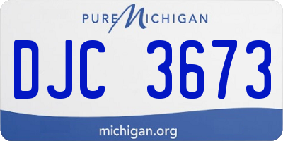 MI license plate DJC3673