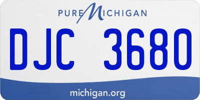 MI license plate DJC3680