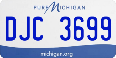 MI license plate DJC3699