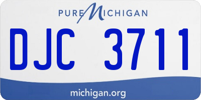 MI license plate DJC3711