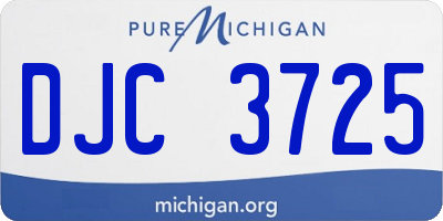 MI license plate DJC3725