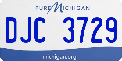 MI license plate DJC3729