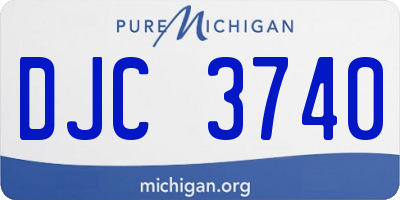 MI license plate DJC3740
