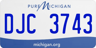 MI license plate DJC3743