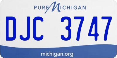 MI license plate DJC3747