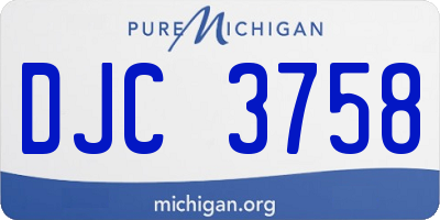 MI license plate DJC3758