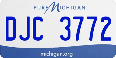 MI license plate DJC3772