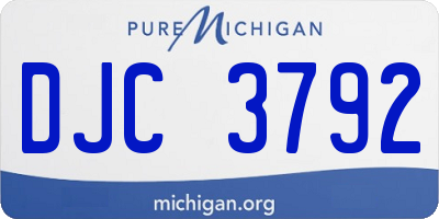 MI license plate DJC3792