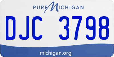 MI license plate DJC3798